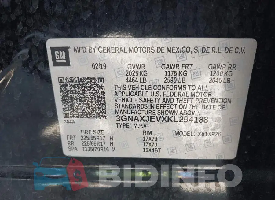 3GNAXJEVXKL294188 Photo# 9