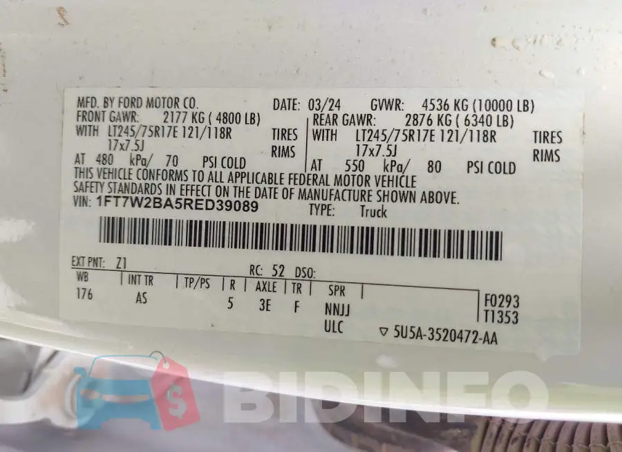 1FT7W2BA5RED39089 Photo# 9