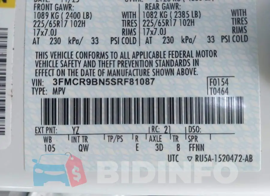 3FMCR9BN5SRF81087 Photo# 9