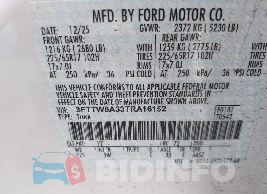 3FTTW8A33TRA16152 Photo# 9