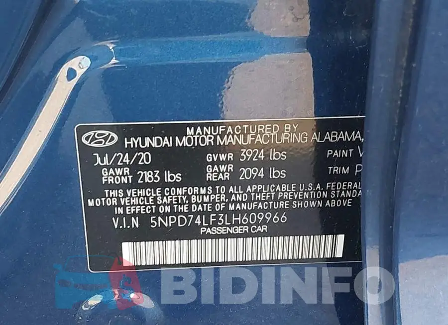 5NPD74LF3LH609966 Photo# 9