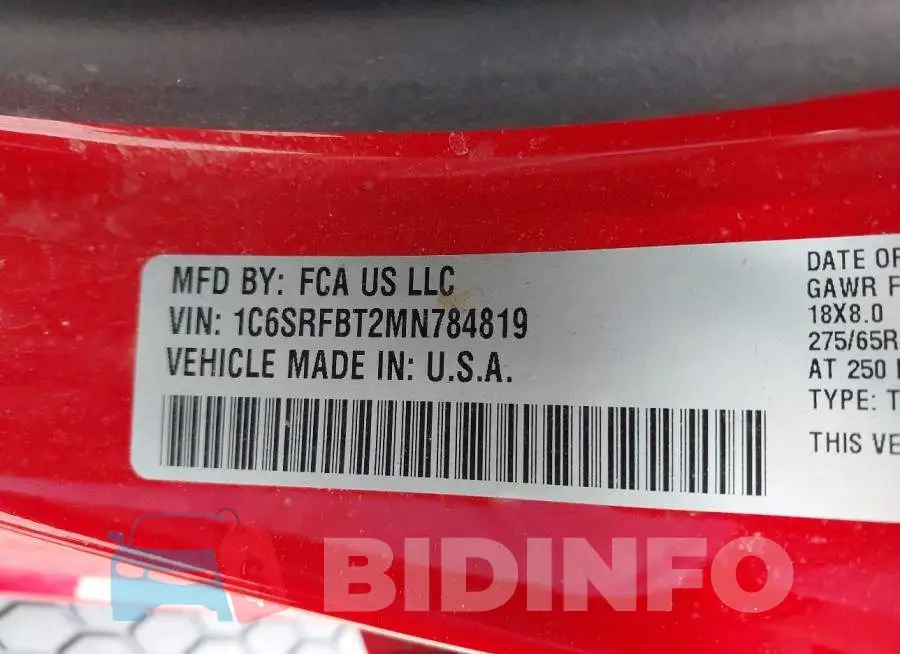 1C6SRFBT2MN784819 Photo# 9