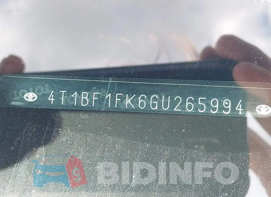 4T1BF1FK6GU265994 Photo# 9