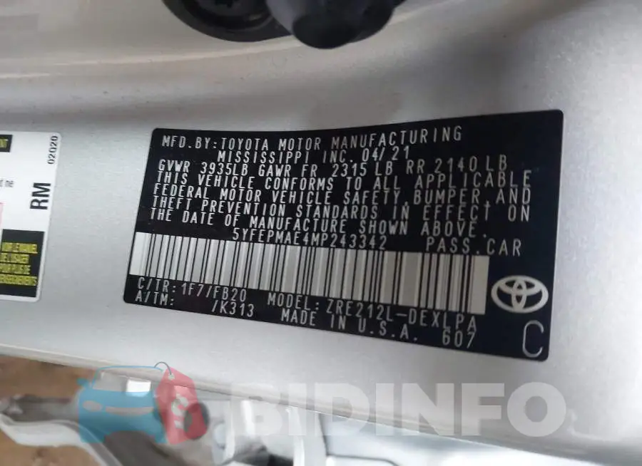 5YFEPMAE4MP243342 Photo# 9