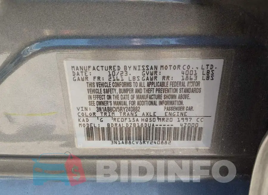 3N1AB8CV5RY240882 Photo# 9