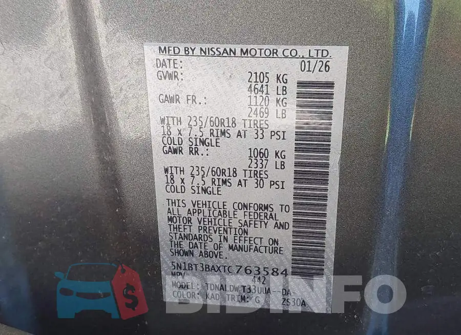 5N1BT3BAXTC763584 Photo# 9