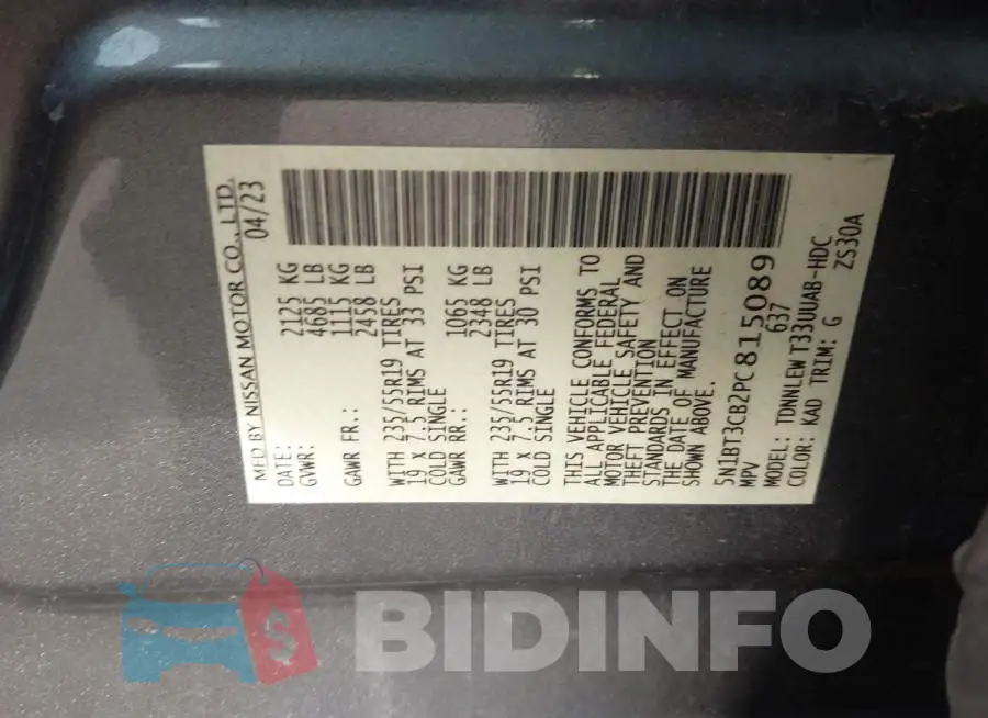 5N1BT3CB2PC815089 Photo# 9