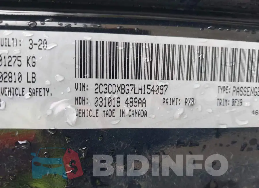 2C3CDXBG7LH154097 Photo# 9