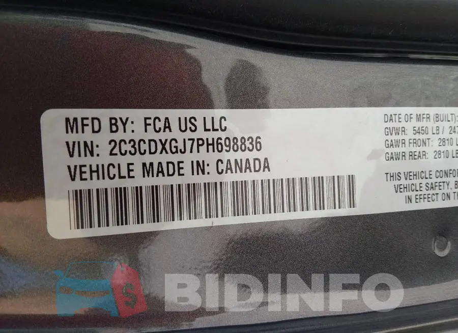 2C3CDXGJ7PH698836 Photo# 9