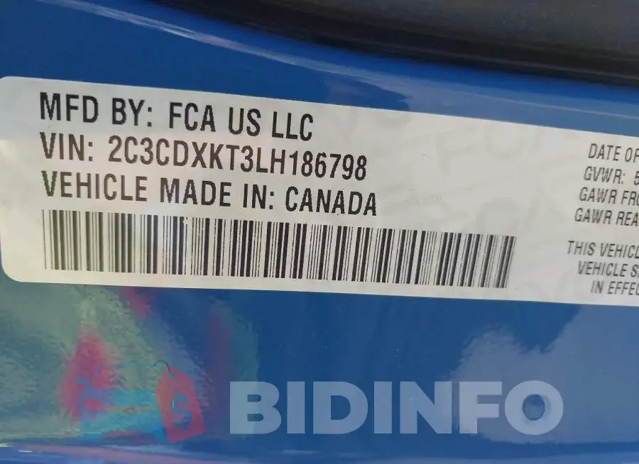 2C3CDXKT3LH186798 Photo# 9