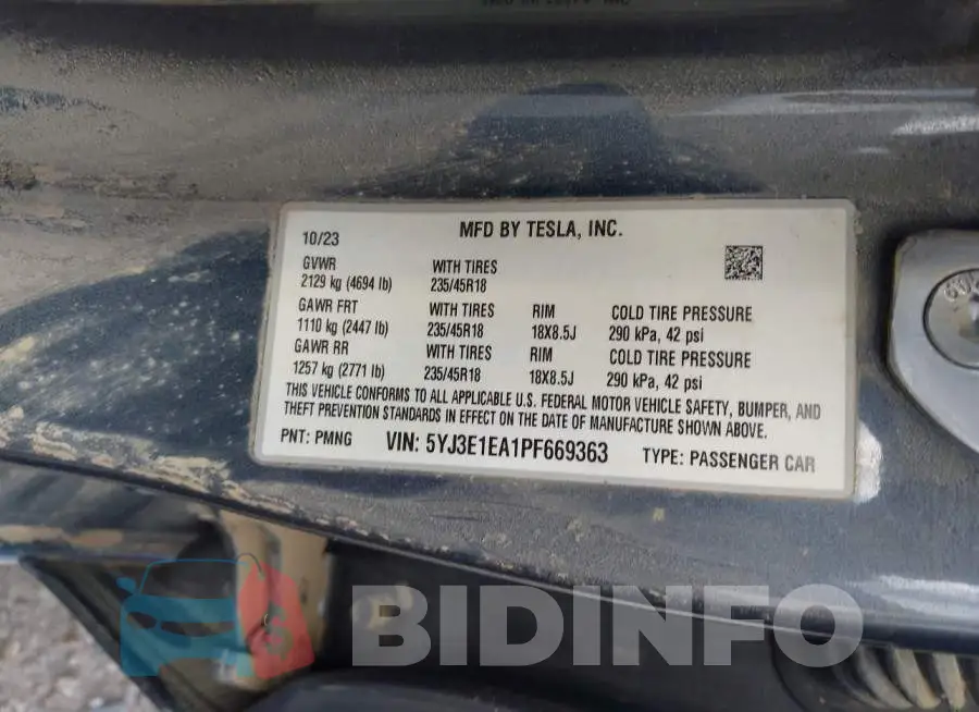 5YJ3E1EA1PF669363 Photo# 9