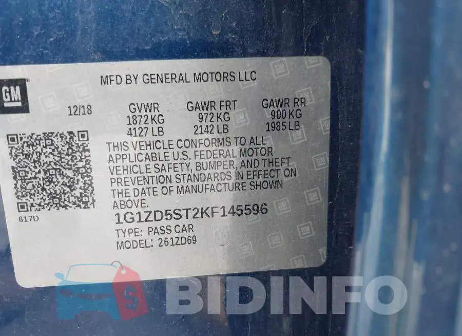 1G1ZD5ST2KF145596 Photo# 9
