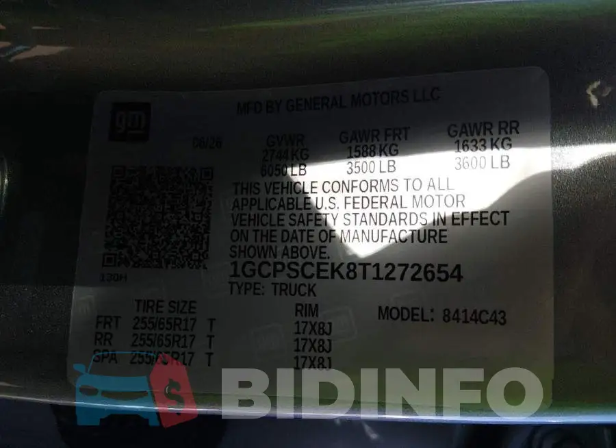 1GCPSCEK8T1272654 Photo# 9