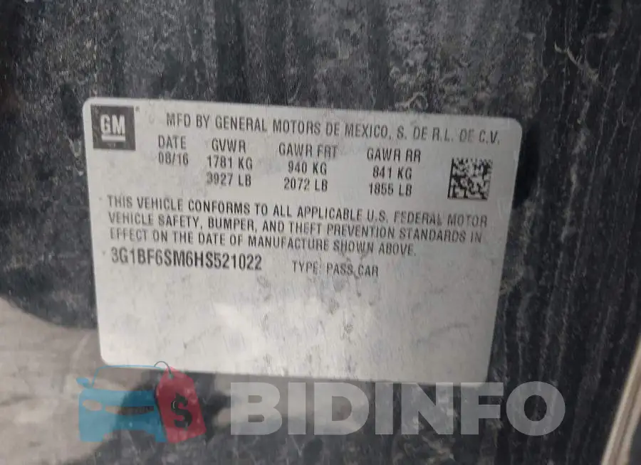 3G1BF6SM6HS521022 Photo# 9