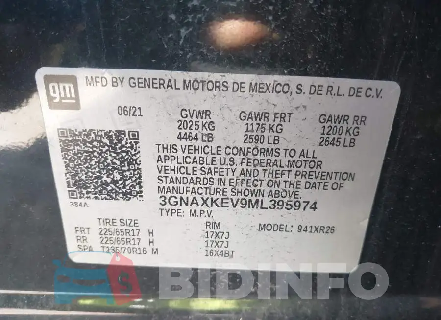3GNAXKEV9ML395974 Photo# 9