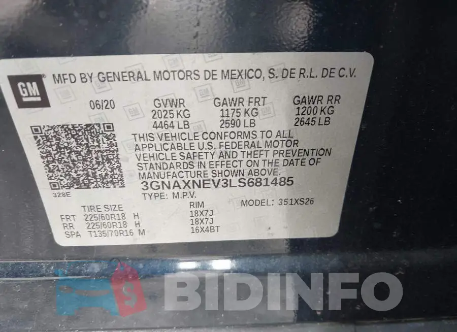 3GNAXNEV3LS681485 Photo# 9