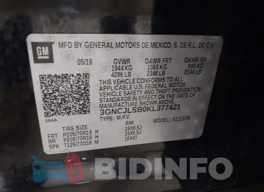 3GNCJLSB0KL377421 Photo# 9