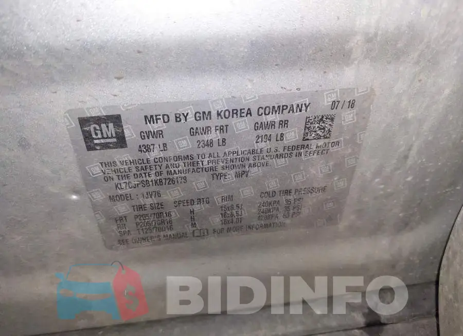 KL7CJPSB1KB726178 Photo# 9