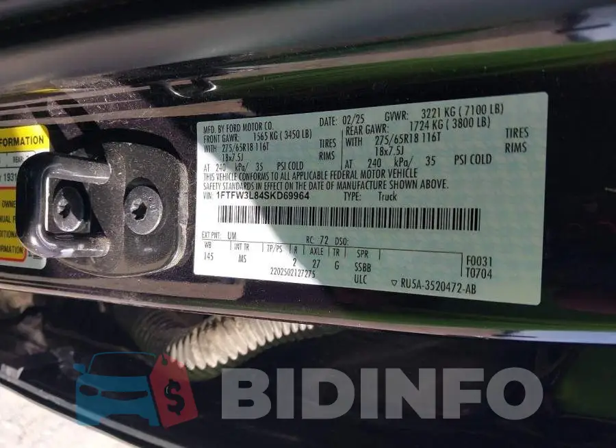 1FTFW3L84SKD69964 Photo# 9