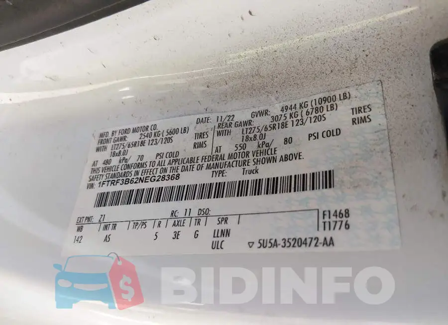 1FTRF3B62NEG28368 Photo# 8