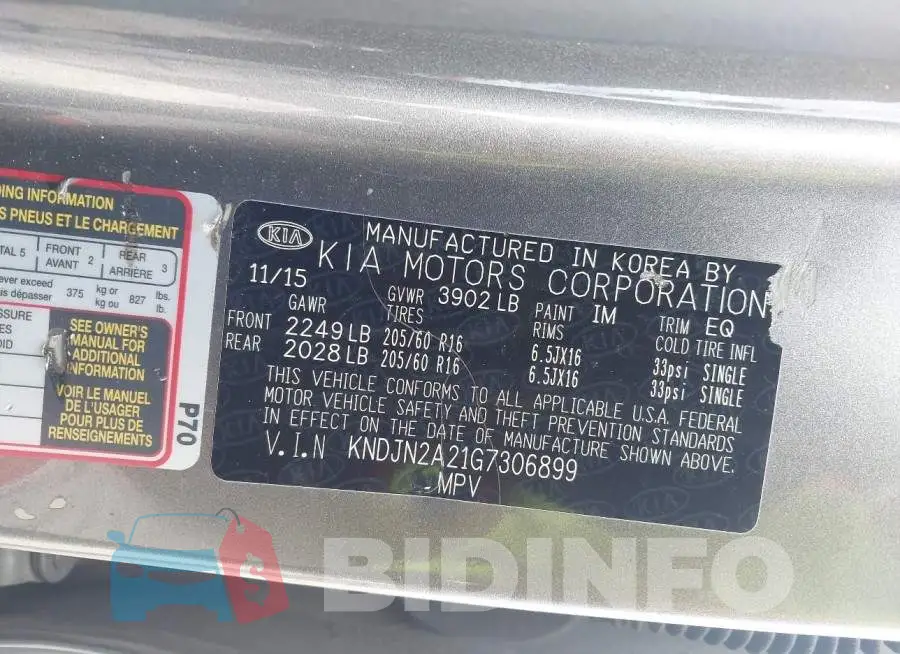 KNDJN2A21G7306899 Photo# 9