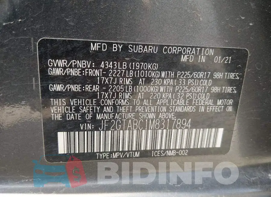 JF2GTABC1M8317894 Photo# 9