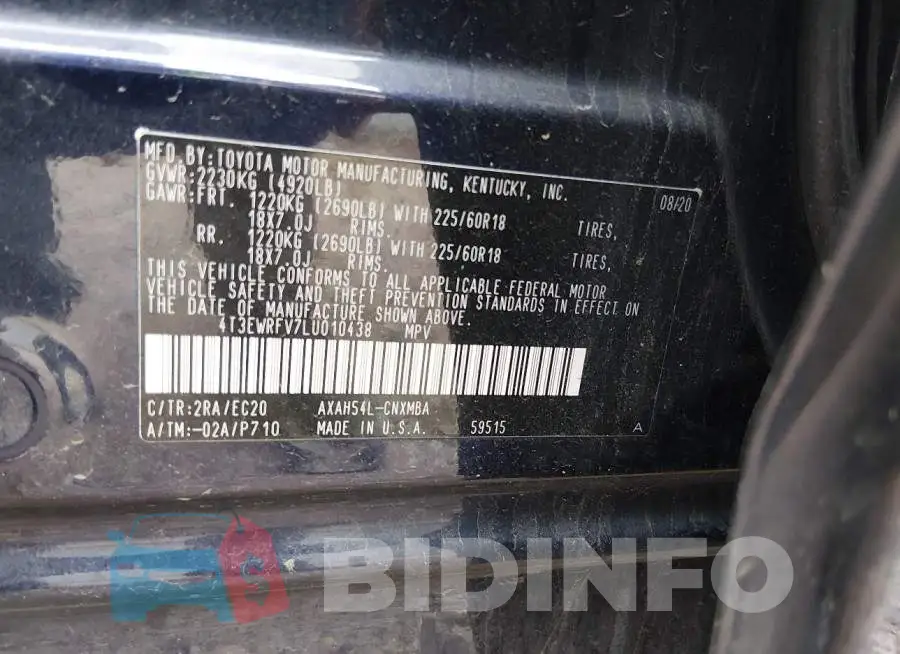 4T3EWRFV7LU010438 Photo# 9
