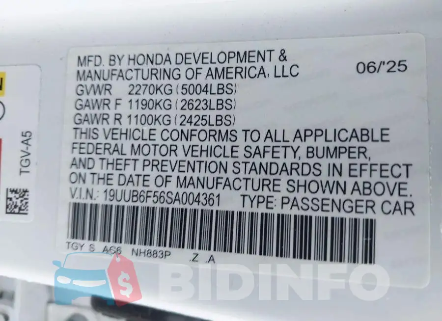 19UUB6F56SA004361 Photo# 9