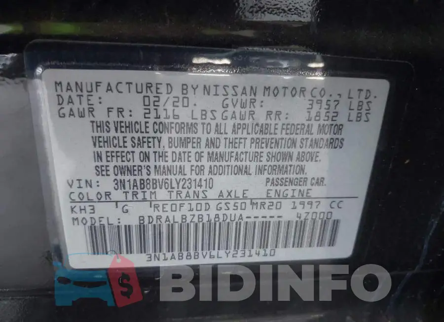 3N1AB8BV6LY231410 Photo# 9