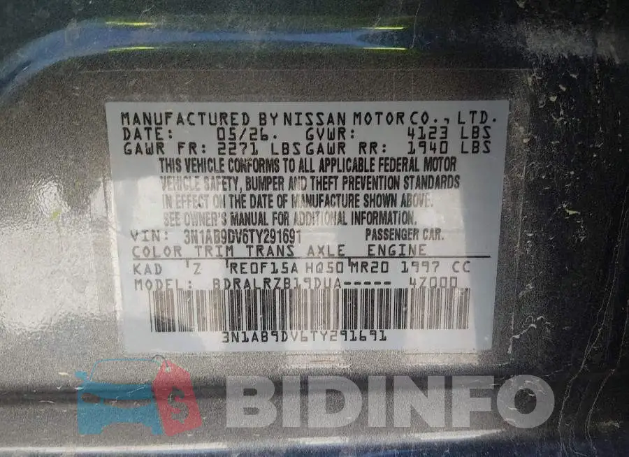 3N1AB9DV6TY291691 Photo# 9