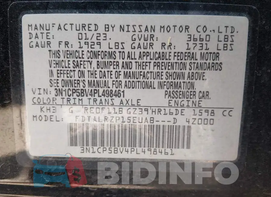 3N1CP5BV4PL498461 Photo# 9