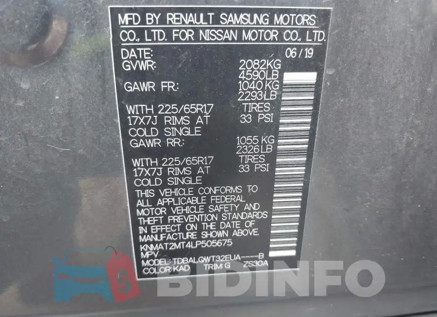 KNMAT2MT4LP505675 Photo# 9