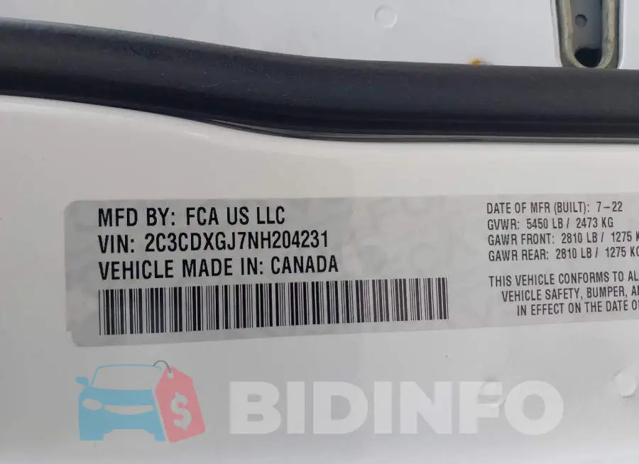 2C3CDXGJ7NH204231 Photo# 9