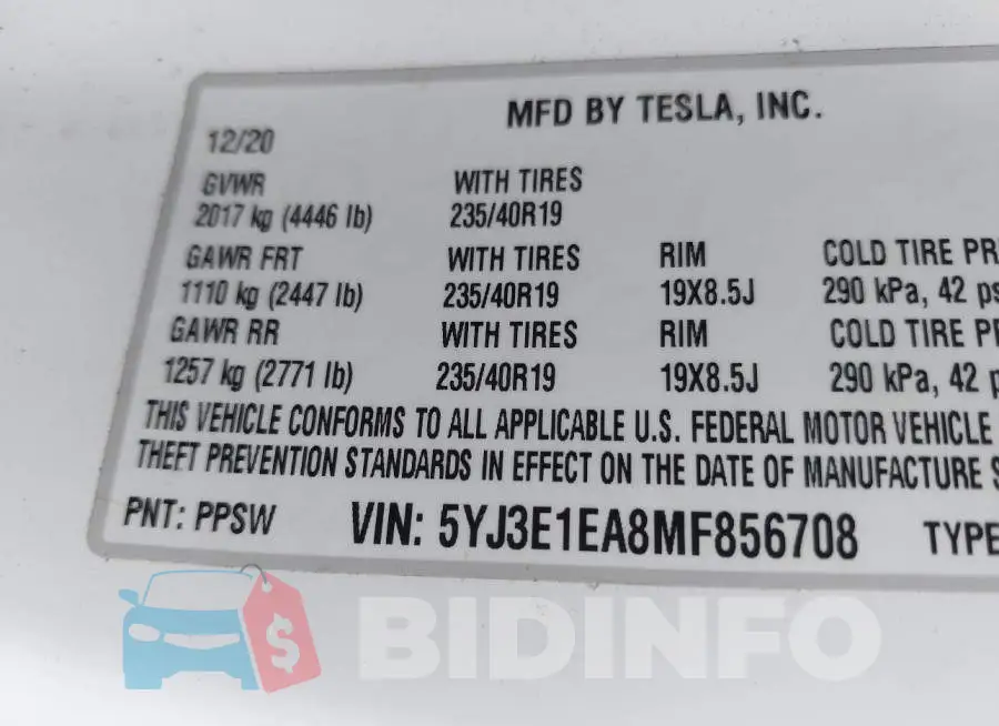 5YJ3E1EA8MF856708 Photo# 9