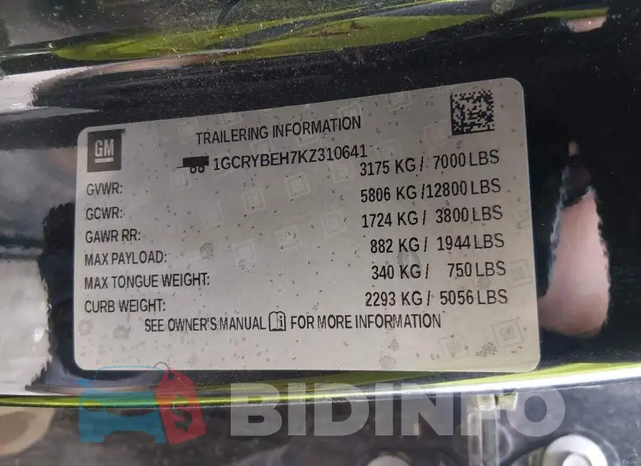 1GCRYBEH7KZ310641 Photo# 9