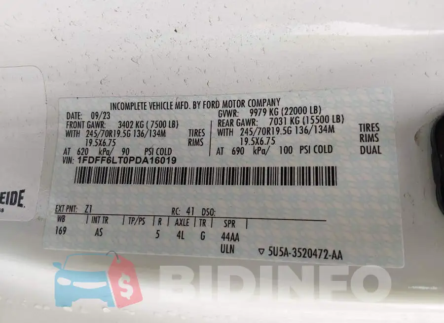 1FDFF6LT0PDA16019 Photo# 8