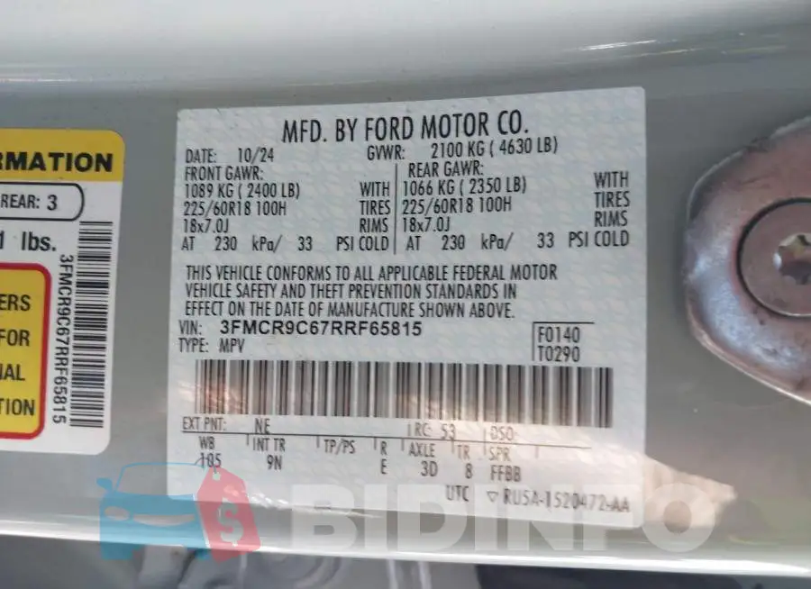 3FMCR9C67RRF65815 Photo# 9
