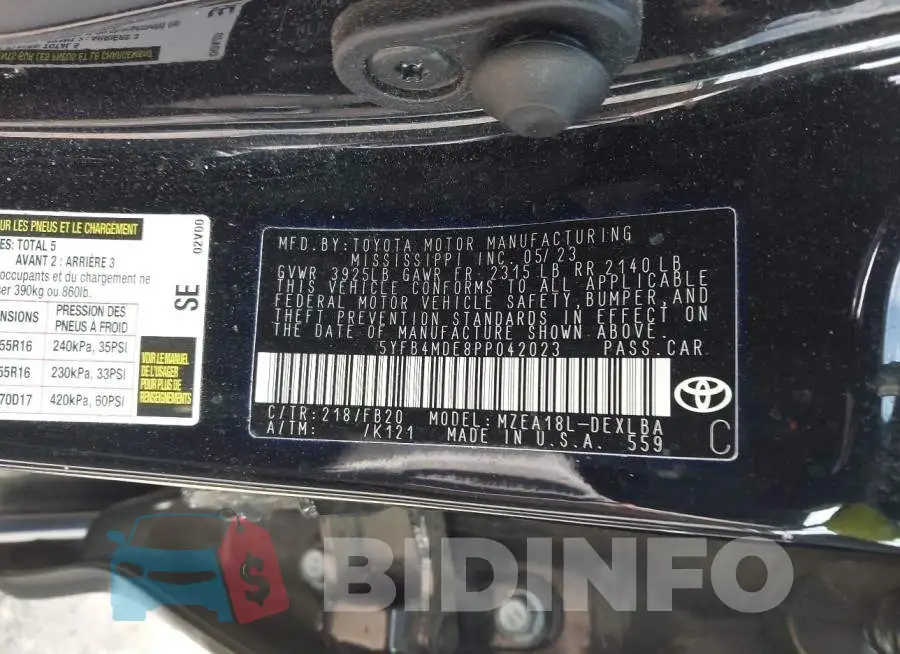5YFB4MDE8PP042023 Photo# 9