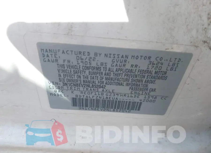 3N1CN8EV2NL852042 Photo# 9