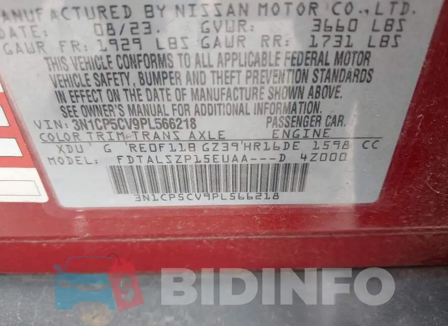 3N1CP5CV9PL566218 Photo# 9