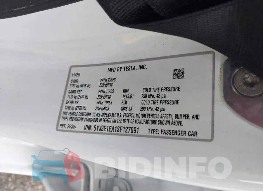 5YJ3E1EA1SF127091 Photo# 9