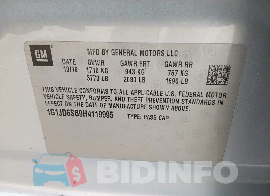 1G1JD6SB9H4119995 Photo# 9