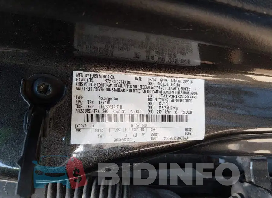 1FADP3F2XGL293363 Photo# 9
