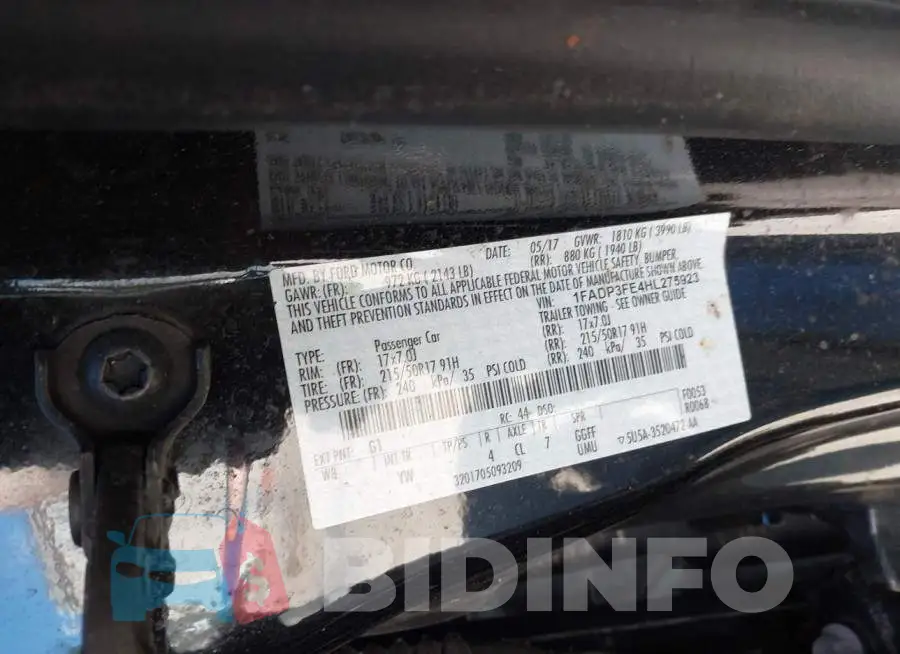 1FADP3FE4HL275923 Photo# 9