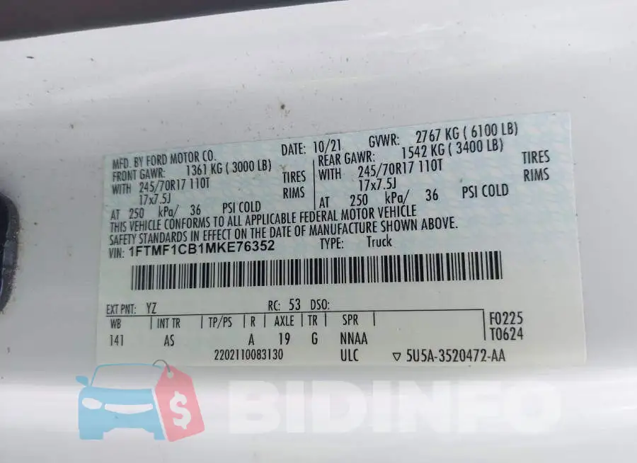 1FTMF1CB1MKE76352 Photo# 9