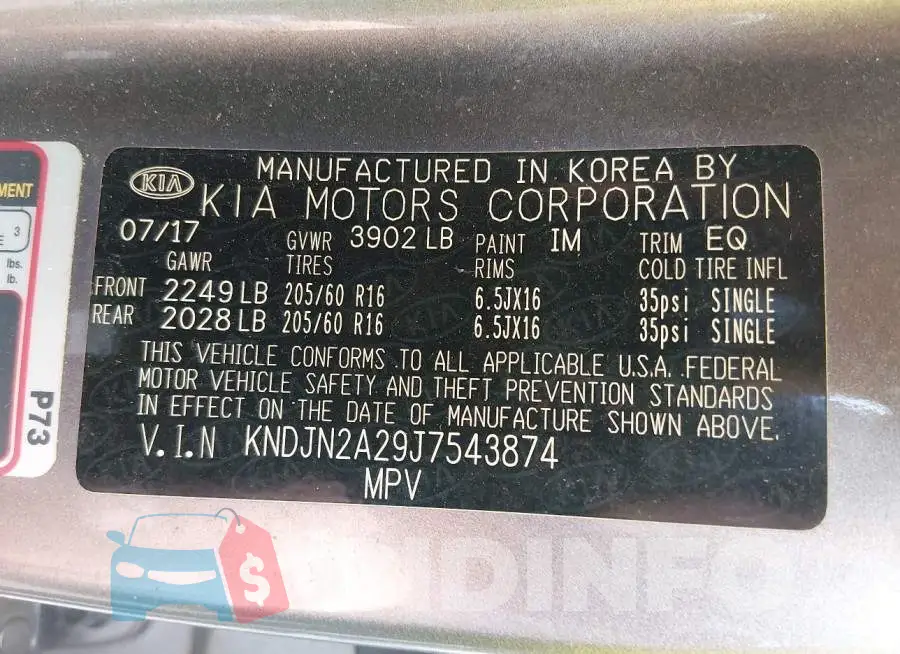 KNDJN2A29J7543874 Photo# 9