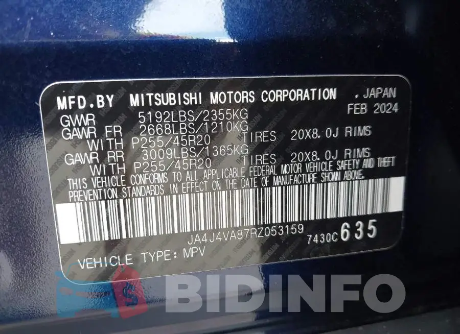 JA4J4VA87RZ053159 Photo# 9