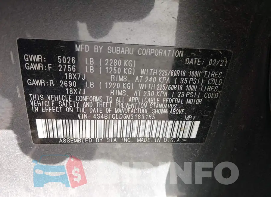 4S4BTGLD5M3189185 Photo# 9