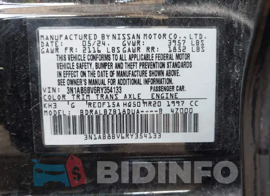 3N1AB8BV6RY354133 Photo# 9
