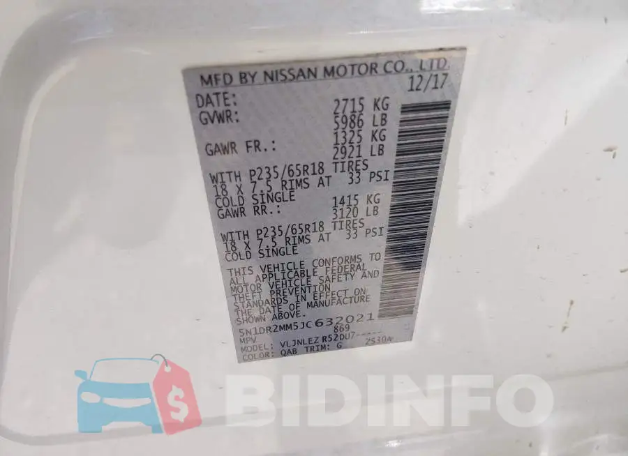5N1DR2MM5JC632021 Photo# 9